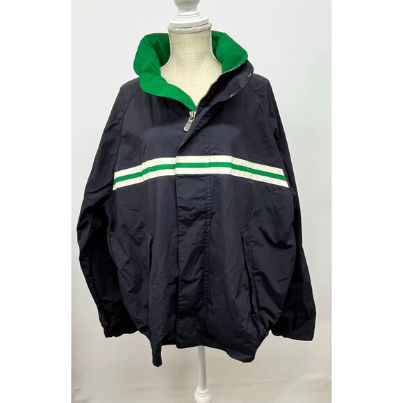 Vintage 90s Nautica Mens XXL Sailing Windbreaker Raincoat NS-83 Hooded Blue - Picture 2 of 16